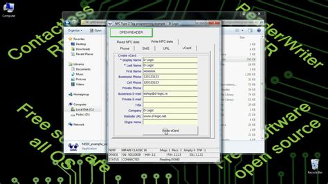 Programming a common NDEF formats NFC tags with μFR 